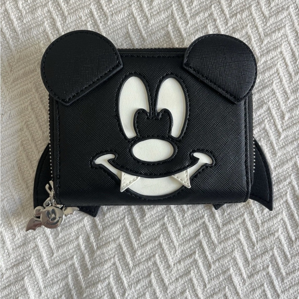 Loungefly Black and White Bat Wallet Mickey